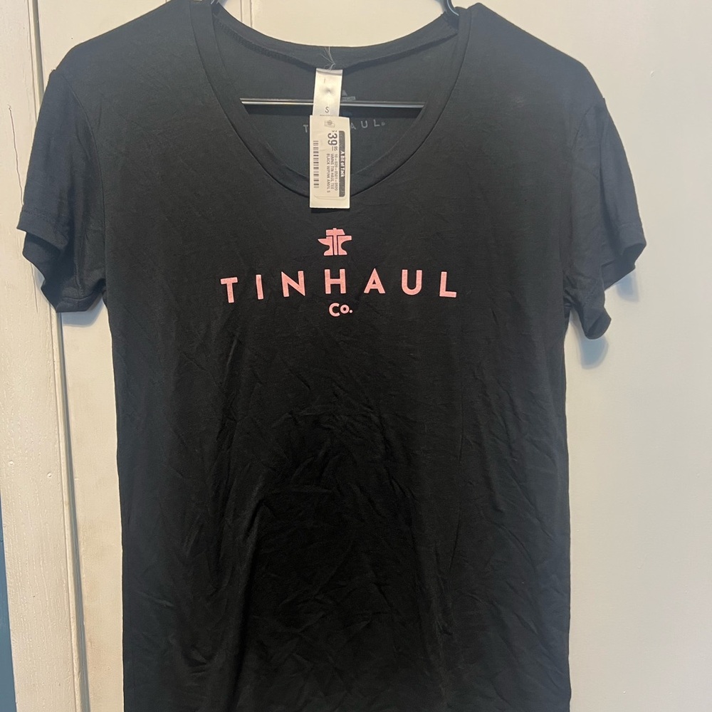 Tin Haul Black Tee with Pink Accents